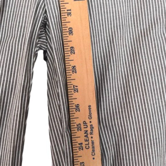 J Crew City Fit Pants Sz  0 Brown Cream Pinstripe Wide Leg Preppy Waist Tie - Picture 6 of 8